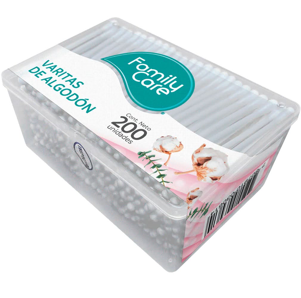 Family Care · Varitas de algodón (200 un)