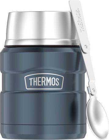Thermos contenant aliments isolation sous vide (thermos contenant aliments) - vacuum insulated food jar with folding spoon (1 unit)