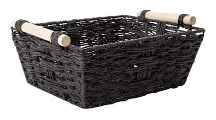 Woven Paper Storage Bin Black