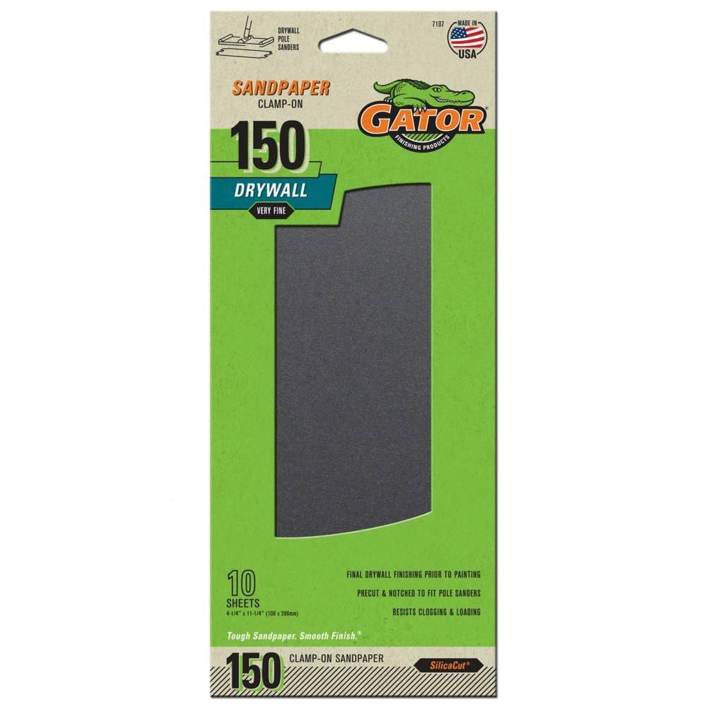 Gator Fine 150-Grit Sheet Sandpaper 4.25-in W x 11.25-in L 10-Pack | 7107