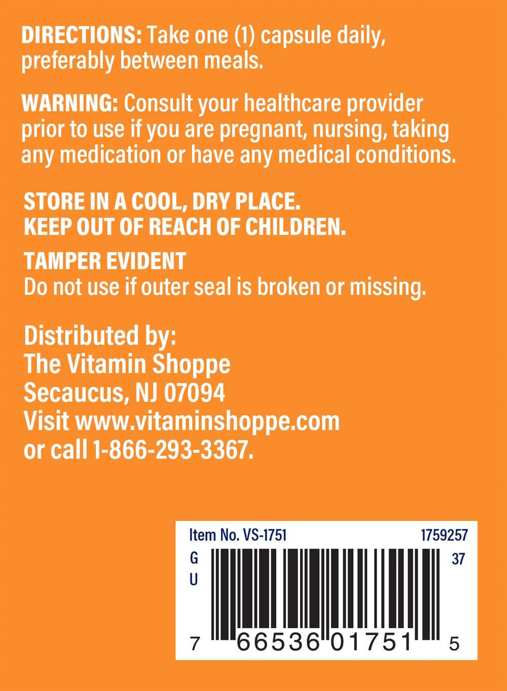The Vitamin Shoppe Acetyl-L-Carnitine 500 mg (240 ct)