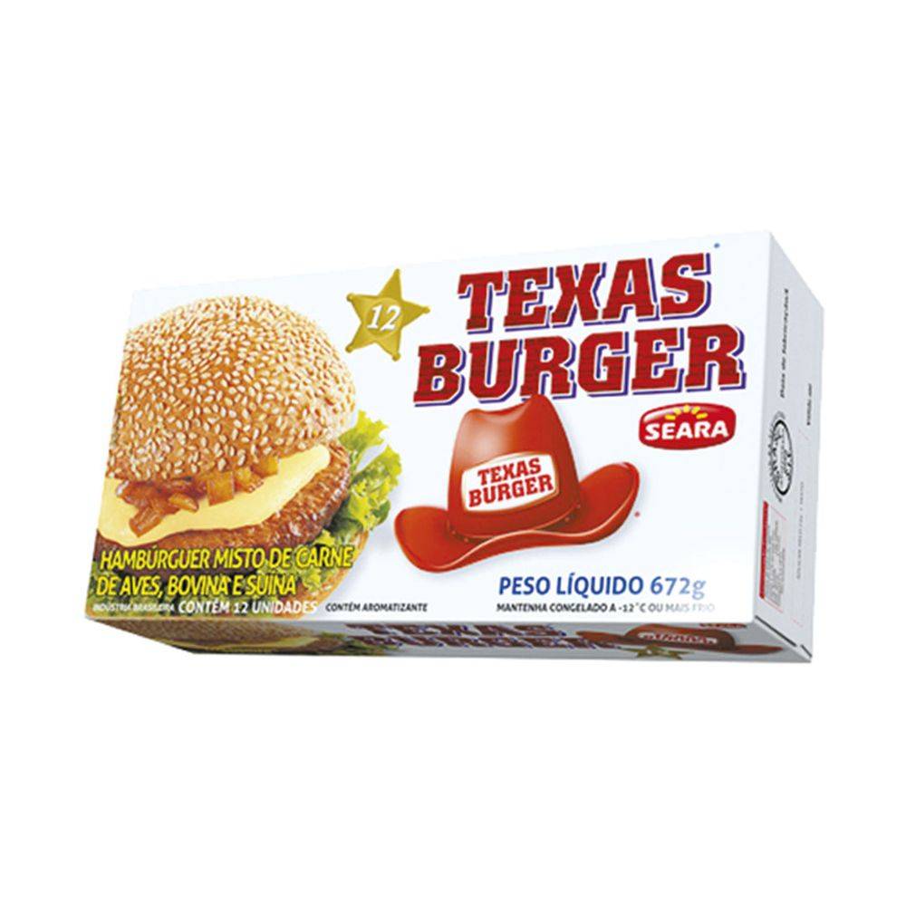 Seara hambúrguer misto texas burguer (672 g)