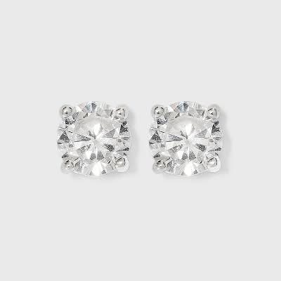A New Day Sterling Cubic Zirconia Stud Earrings, Women, Silver-Clear