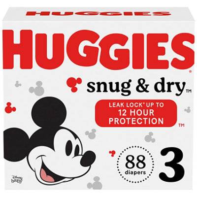 Huggies Snug & Dry Size 3 Baby Diapers - 88 Count