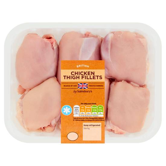 Sainsbury's British Fresh Chicken Thigh Fillets Skinless & Boneless 640g
