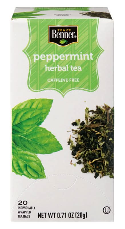 Benner Tea Co. Herbal Tea Bags, Peppermint (0.88 oz, 20 ct)