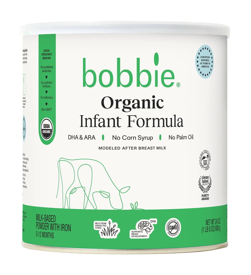 Bobbie Organic Infant Formula Milk Based Powder With Iron, 0-12 Months (24 oz)