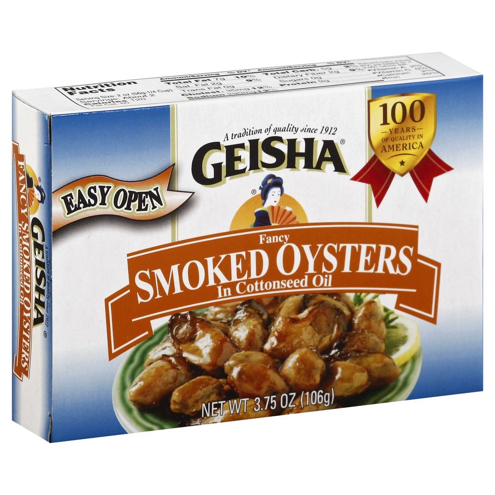 Geisha Smoked Oysters in Cottonseed Oil