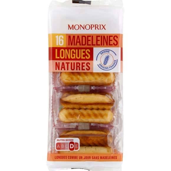 Monoprix Madeleines Longues Natures Aux Oeufs Frais Le Paquet De 16 - 220 G