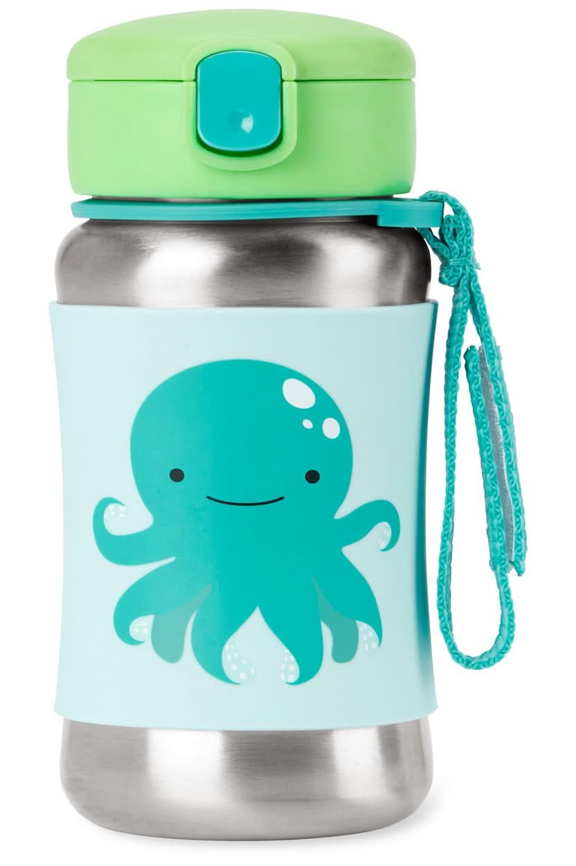 ZOO Stainless Steel Straw Bottle - Octopus - One Size