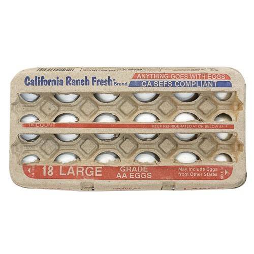 California Ranch Fresh Large Grade Aa Eggs (18 ct)