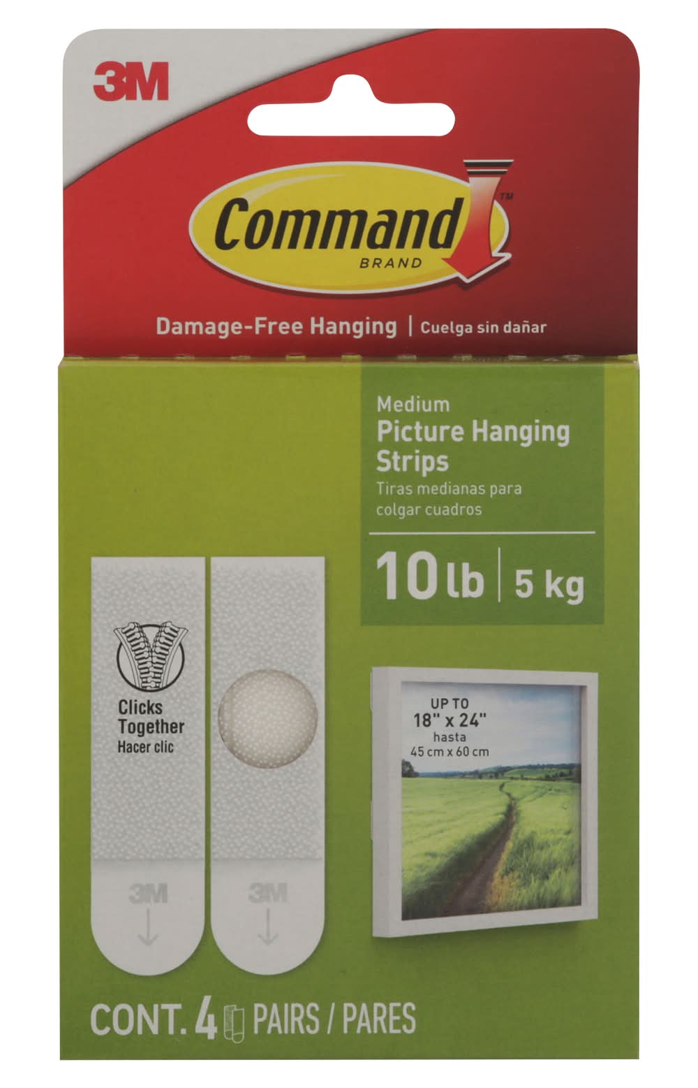 Command Medium Picture Hanging Strips, White (4 ct)