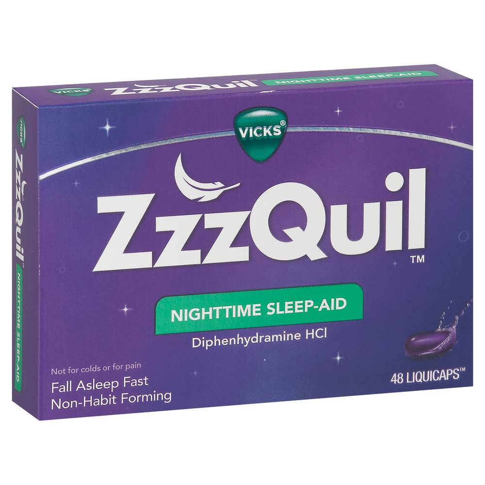 Vicks Zzzquil Nighttime Sleep-Aid Fall Asleep Fast and Wake Refreshed (1.6 oz)