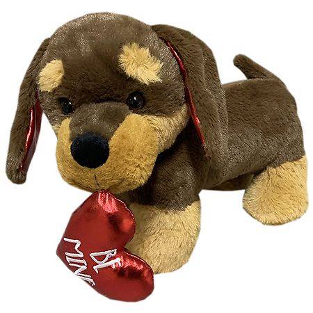 Festive Voice Hotdog Puppy with Heart - 1.0 ea