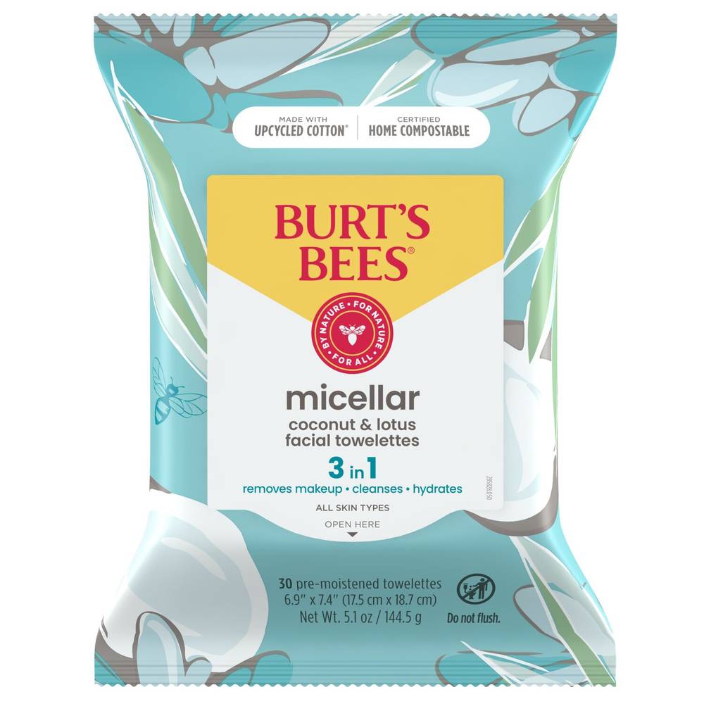 Burt's Bees Micellar Cleansing Towelettes, 30 CT