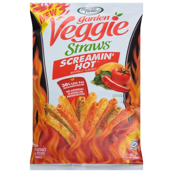 Sensible Portions Garden Veggie Straws Screamin' Hot Vegetable & Potato Chips