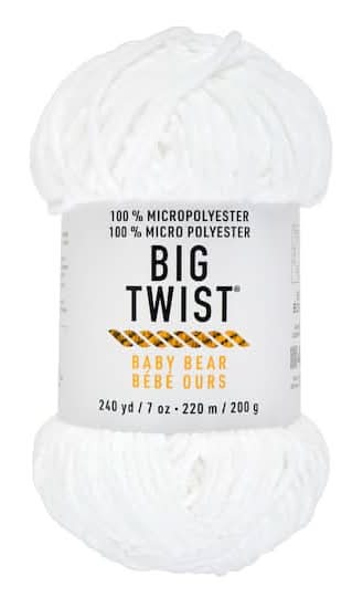Big Twist Baby Bear Yarn, White/Powdered Sugar (7 oz)