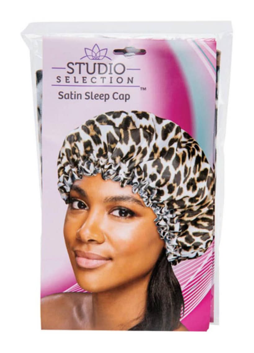 Studio Selection Satin Leopard Print Sleep Cap 1 Ct