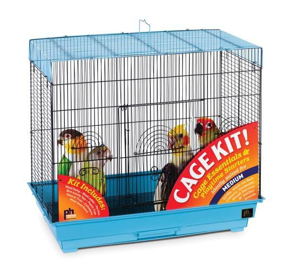 Prevue Pet 26 X 14 Inch Flat Black and Blue Tiel Kit