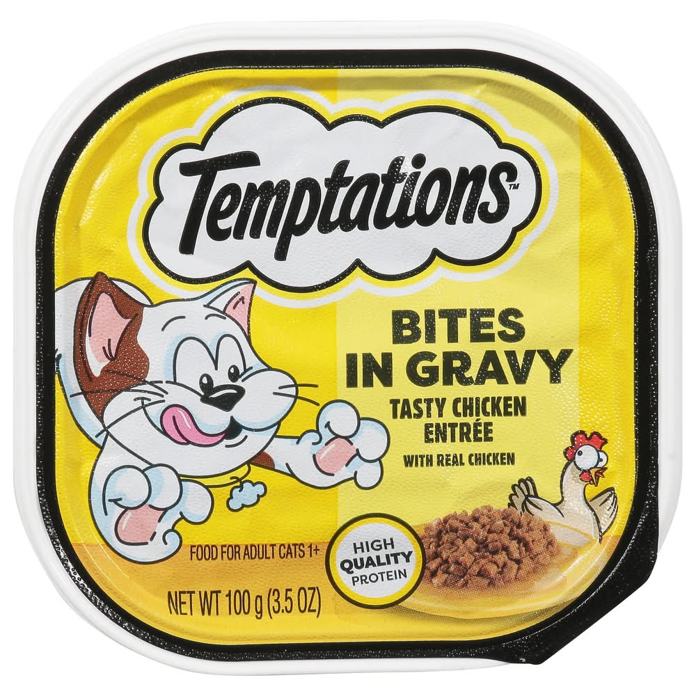 Temptations Bites in Gravy Adult Cat Food, Chicken (3.5 oz)