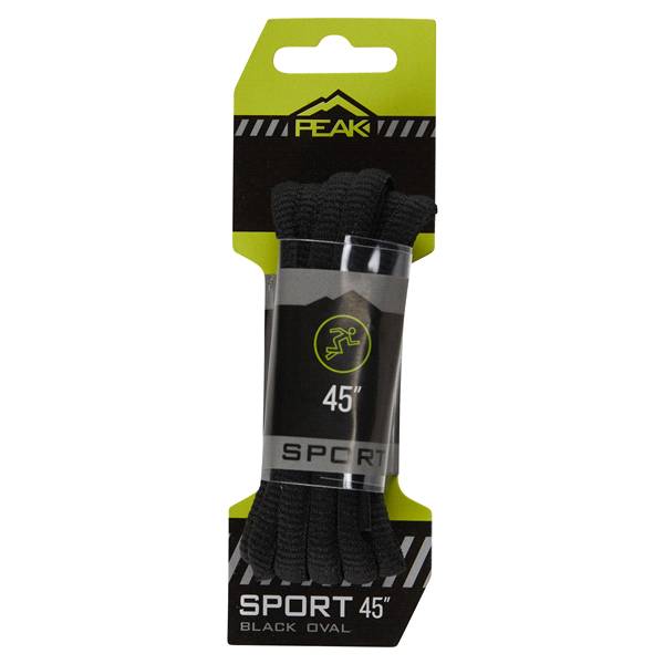 Peak Oval Sport Laces, Black, 45 Inch