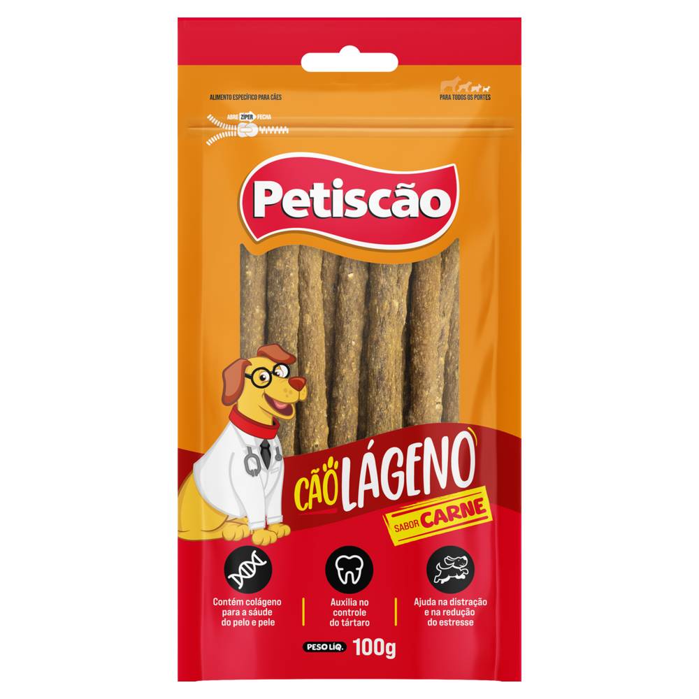 Petiscão cãolágeno sabor carne (100 g)