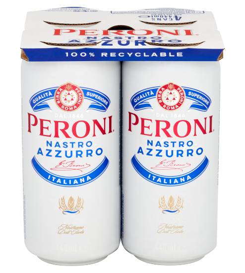 Peroni Nastro Azzurro Lager Beer (4 x 440ml)