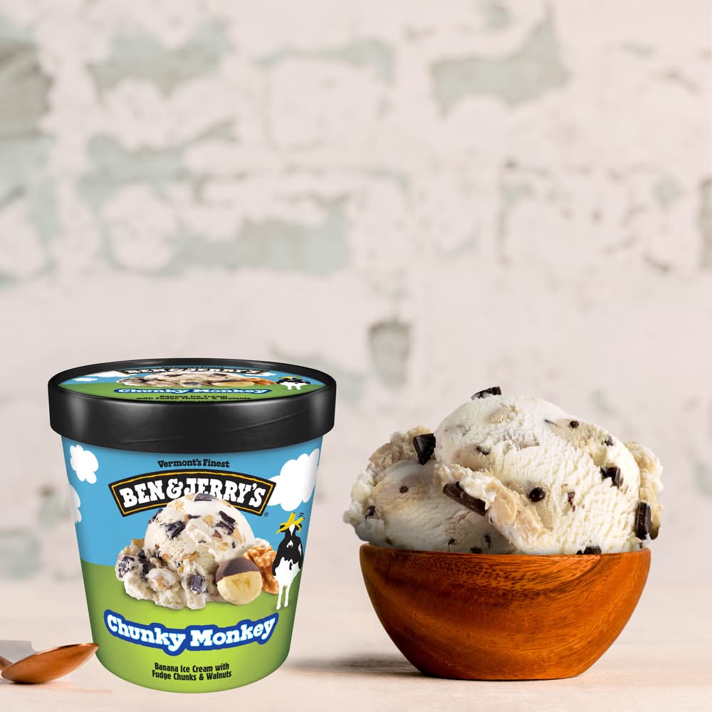 ben and jerry's banana ice cream with fudge and walnuts