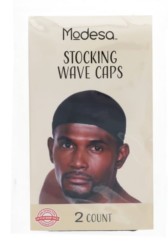 Modesa Stocking Wave Caps, Black (2 ct)