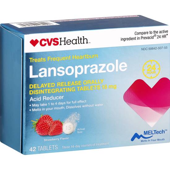 Cvs Health Strawberry Flavor Lansoprazole 15 mg Tablets