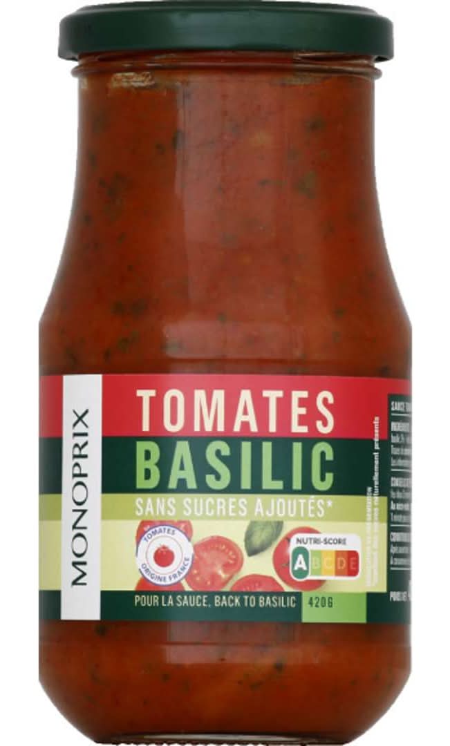 Monoprix - Sauce tomate basilic (420g)