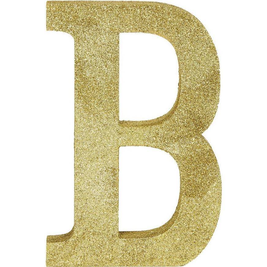 Party City Letter B Sign (glitter gold)