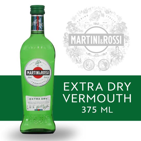 Martini & Rossi Extra Dry Vermouth Cocktail Mixer Liquor (375 ml)