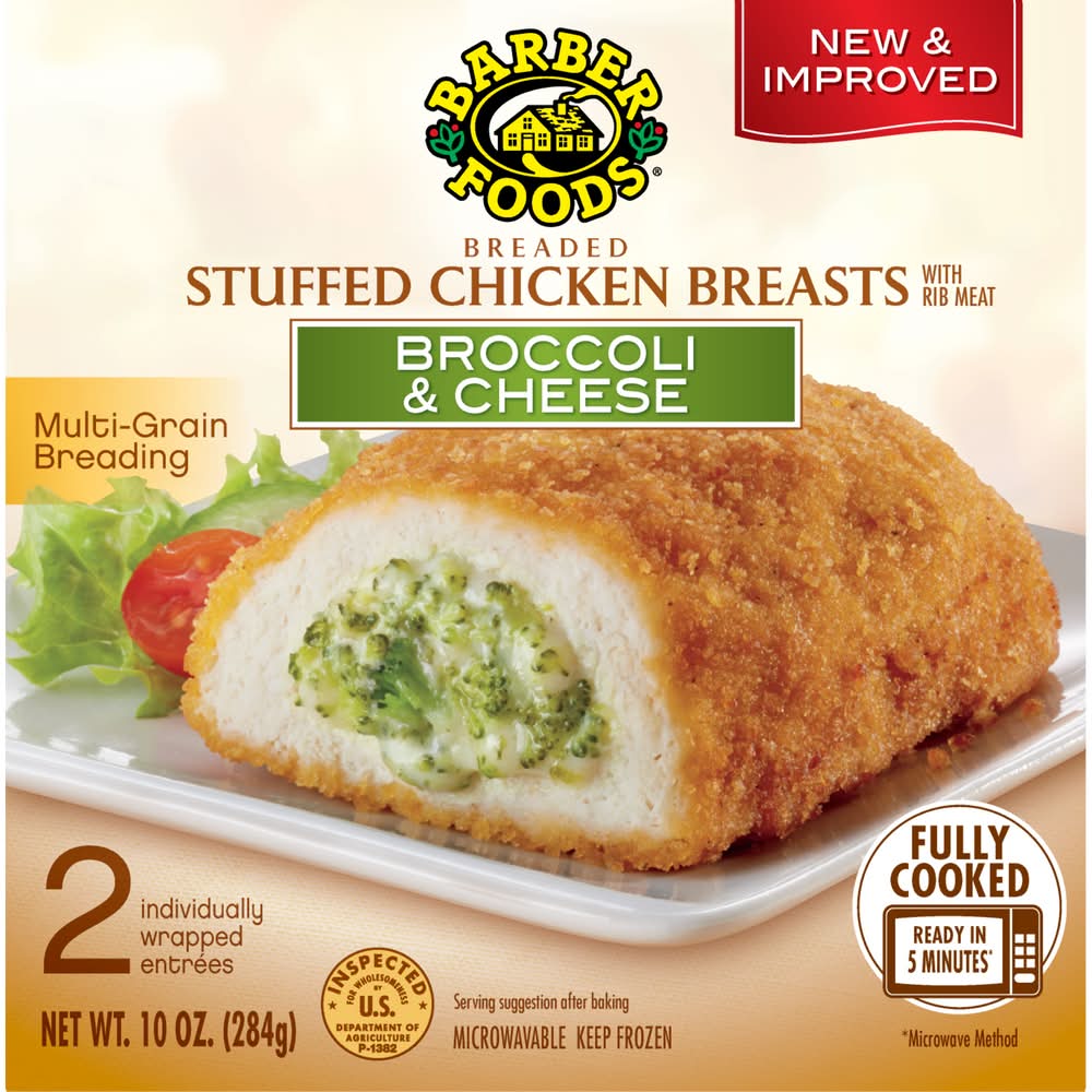 Barber Foods Brocolli & Cheese Breaded Stuffed Chicken Breast (10 oz, 2 ct)