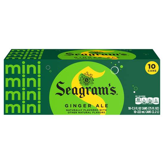Seagram's Ginger Ale Soda Fridge pack Cans (10 ct, 7.5 fl oz)