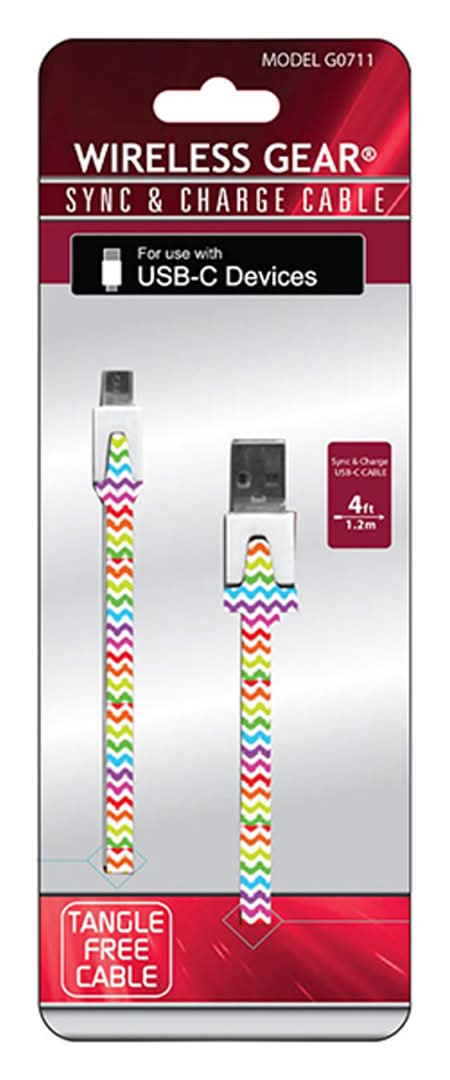 Wireless Gear Usb-C Sync & Charge Cable, 4 ft