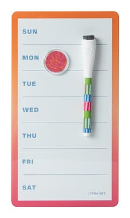 Frameless Dry Erase Board 5.5in x 10in Medium Orange