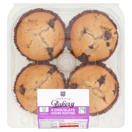 Co-op Chocolate Chunk, Bakery Muffins (4 pack)