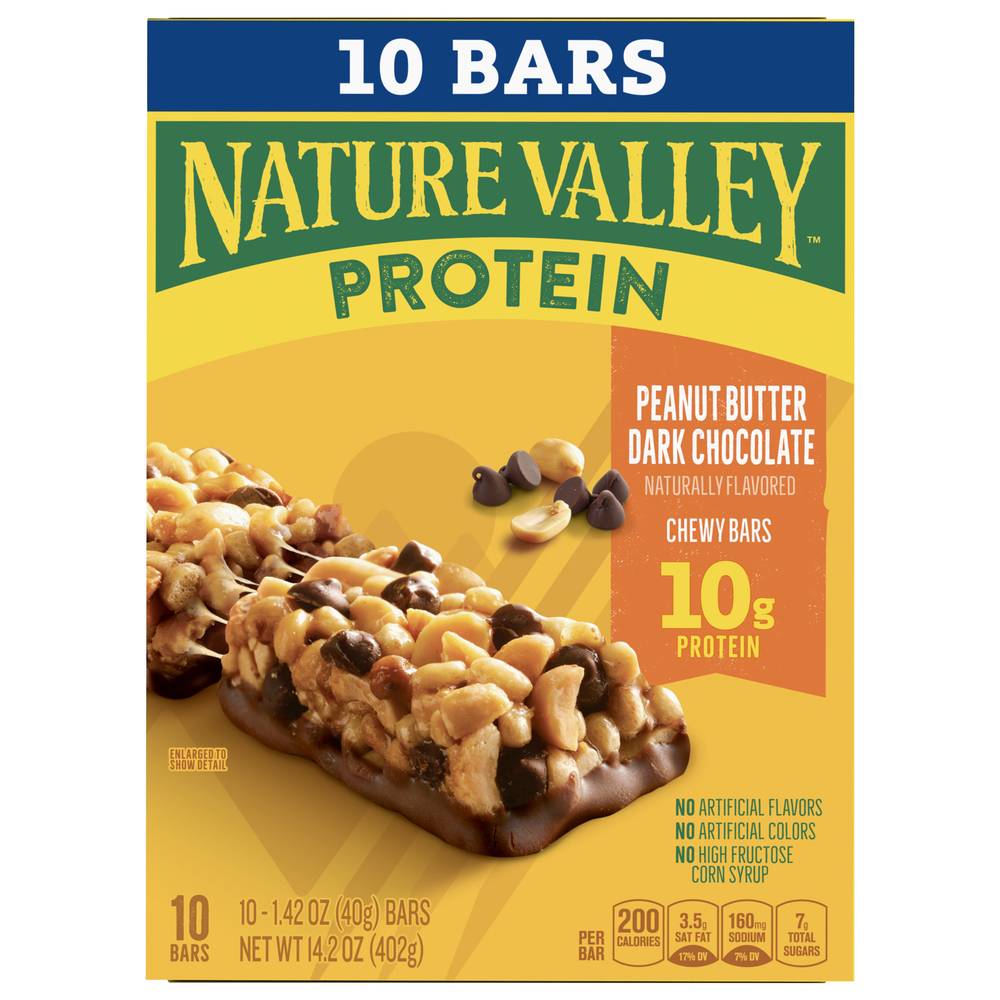 Nature Valley Protein Chewy Bars, Peanut Butter Dark Chocolate (1.42 oz, 10 ct)