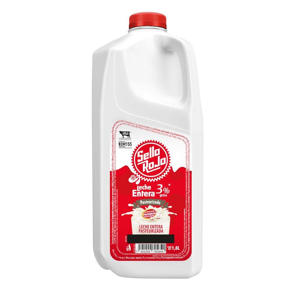 Sello rojo leche entera pasteurizada (botella 1.892 l)
