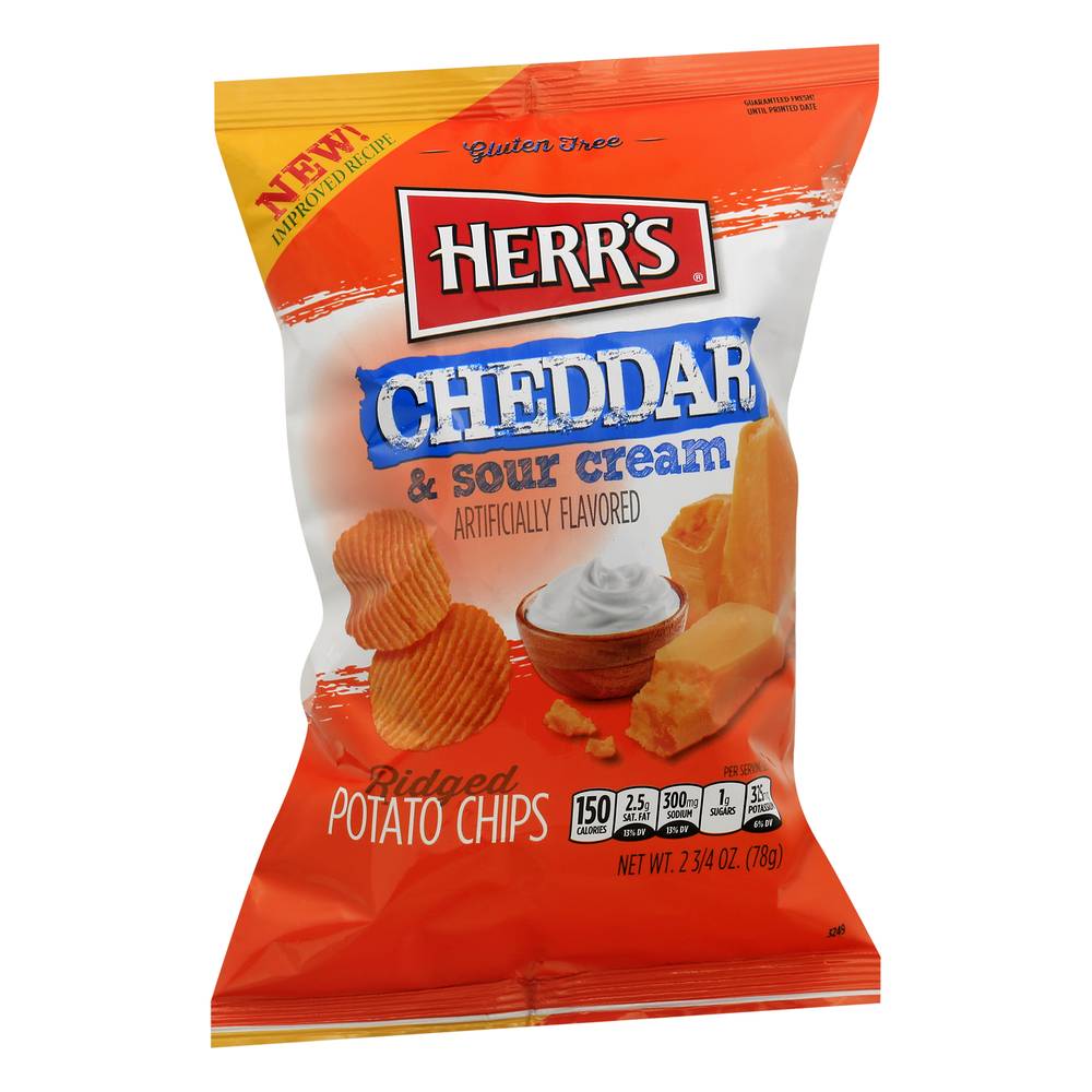 Herr's Cheddar & Sour Cream Ridged Chips (2.8 oz)