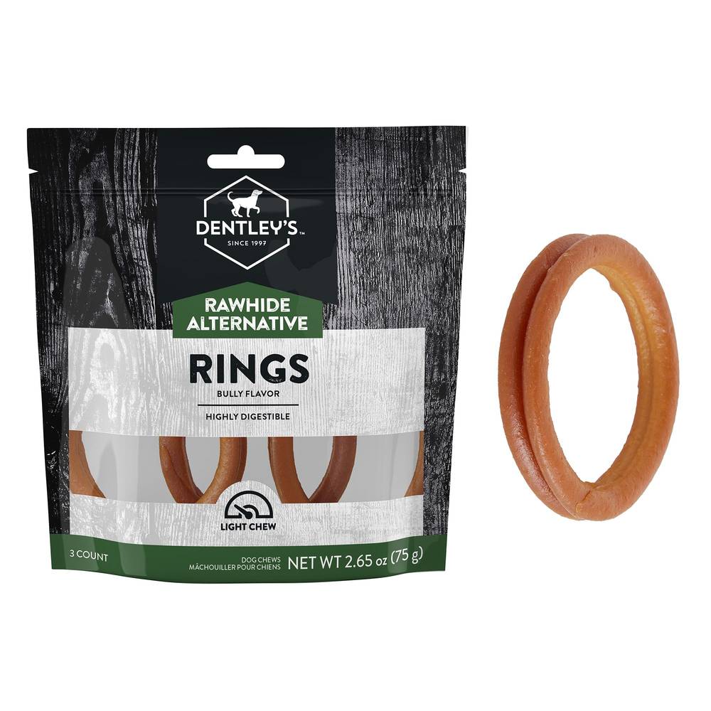 Dentley's Rawhide Alternative Rings, Bully (2.65 oz, 3 ct)