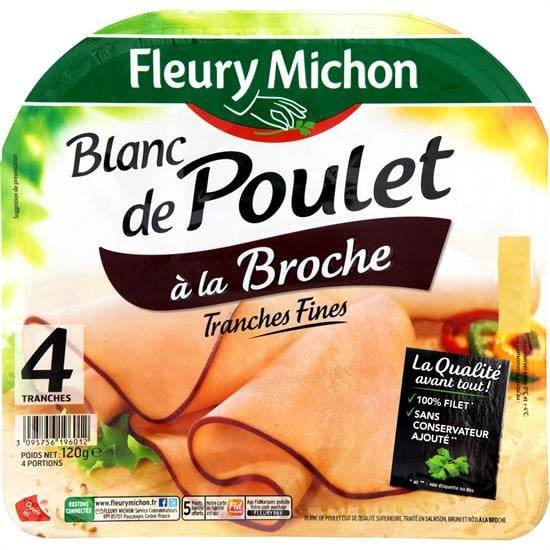 Fleury Michon - Blanc de poulet rôti à la broche (4 unités)