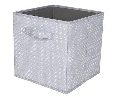 11" Quatrefoil Fabric Bin, Blue