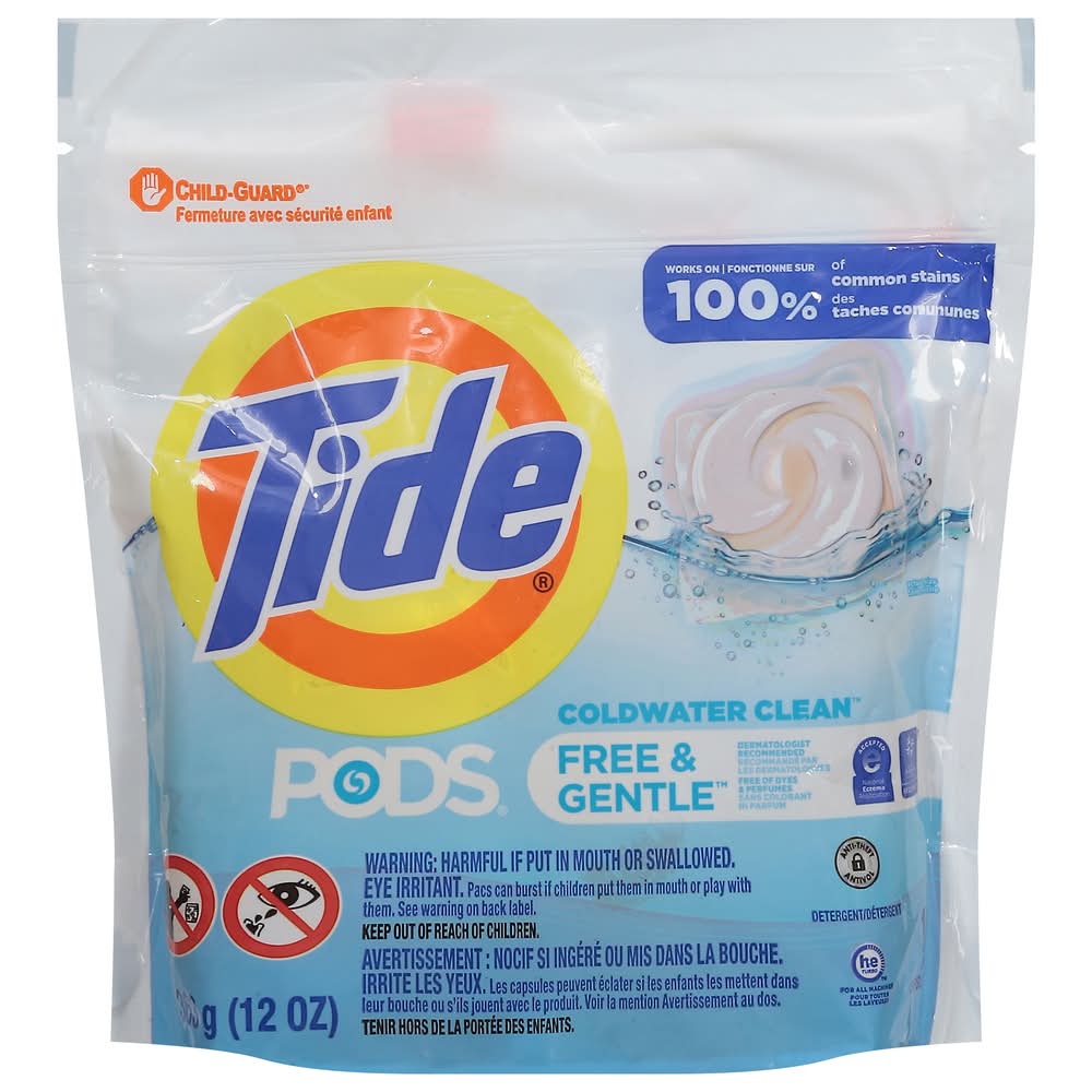 Tide Free & Gentle Laundry Detergent Pods (12 oz, 16 ct)