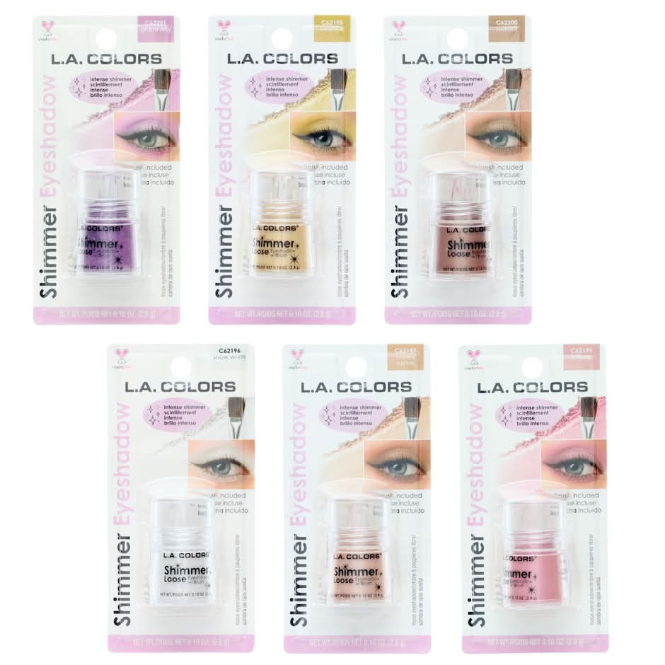 L.A. Colors Shimmer Loose Eyeshadow (6 ct)