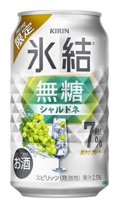 419786：キリン 氷結 無糖 シャルドネ 7% 350ML缶 / Kirin Hyoketsu Sugar‑Free Chardonnay (7%), 350ml Can