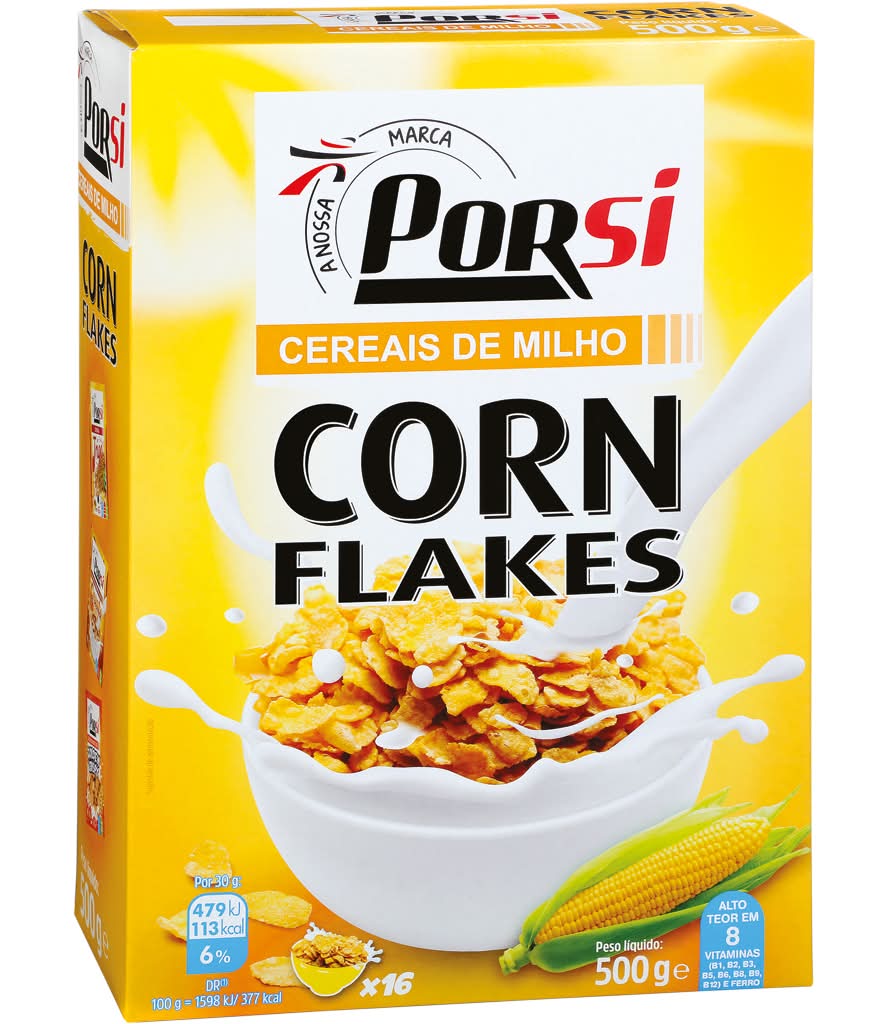 Porsi - Corn flakes saco, embalagem de 500g