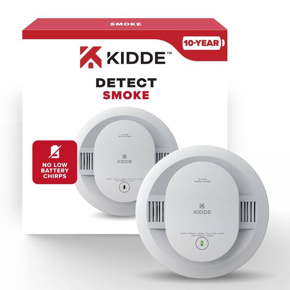 Kidde 10-Year Battery Powered Smoke Detector With Photelectric Sensor