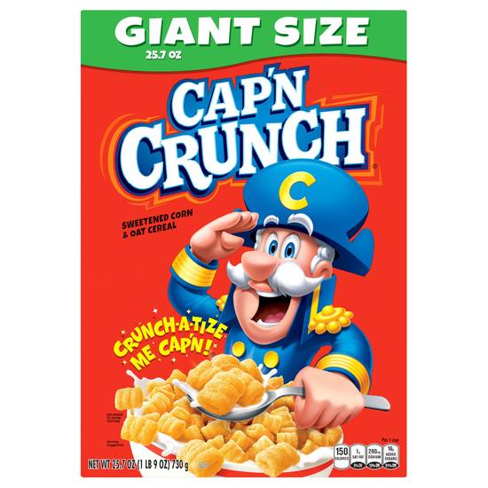Cap'n Crunch Giant Size Sweetened Corn & Oat Cereal (25.7 oz)